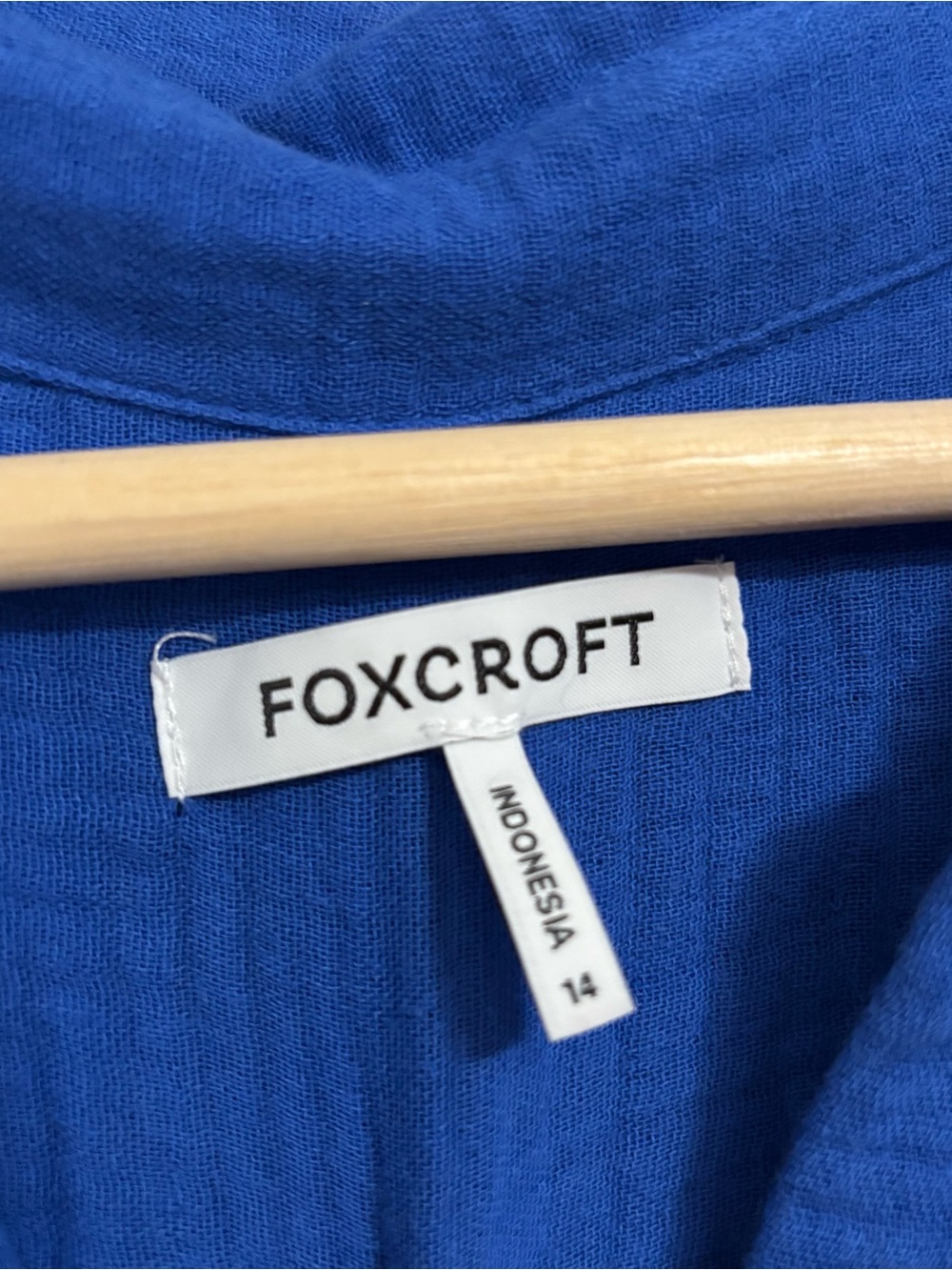 NEW Foxcroft Joanna Cotton Gauze 3/4 Sleeve Tunic - Azure Blue - Picture 3 of 6